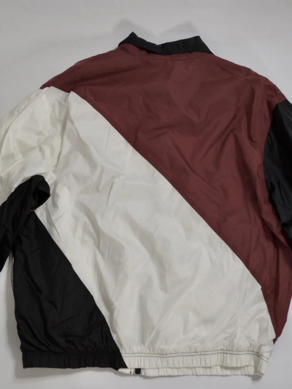 Vintage 90s Nike Windbreaker Jacket Color Block Swoosh Maroon Black White Men L